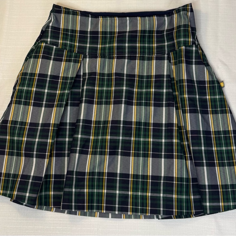 Dennis Uniform Girls Drop Yoke Pleated‎ Skort Carden Plaid G12